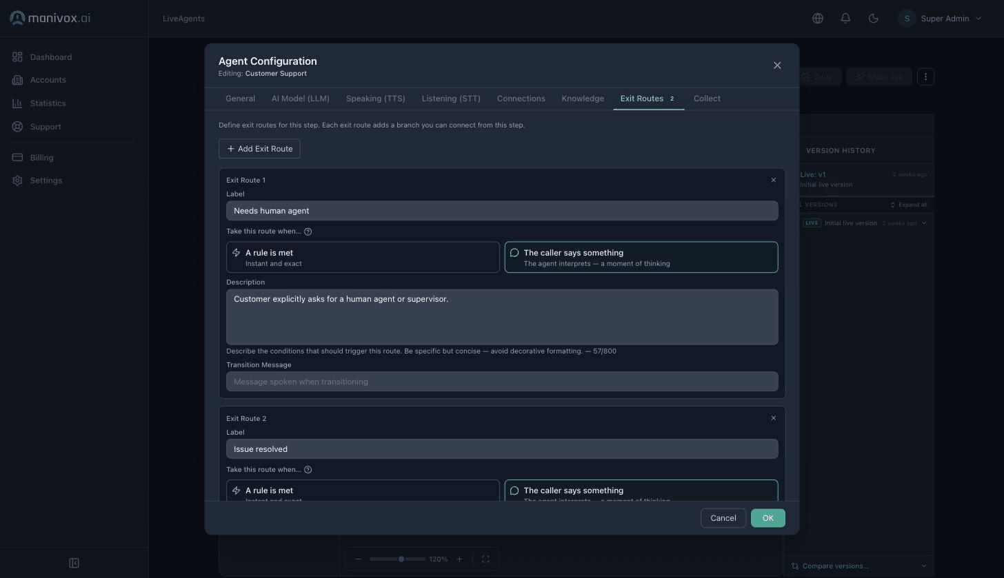 Configuration d'une route de sortie basée sur une règle